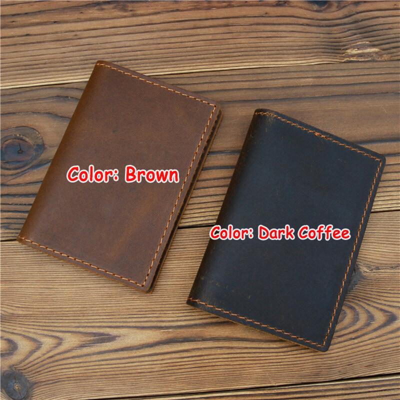 Vintage Crazy Horse Leather Credit Card Holder Thin Wallet Mens Real Cowhide Slim ID VIP Cards Bags Small Leisure Purses