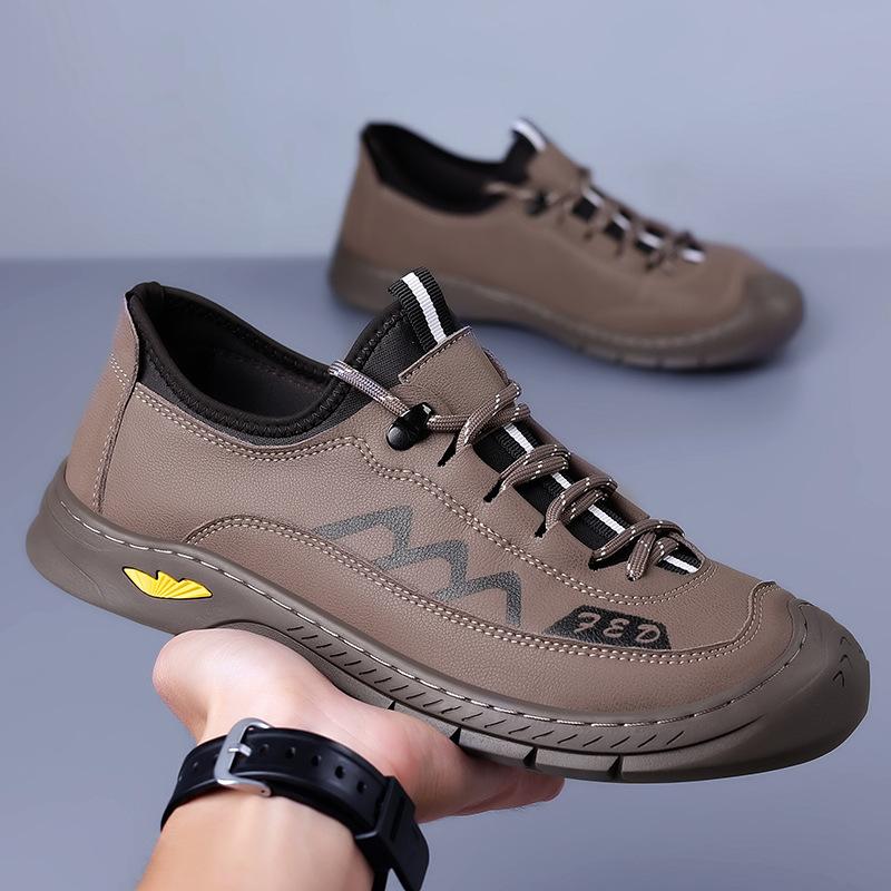 2025 осень новая мужская повседневная трендовая одинарная обувь воловья кожа универсальная мужская обувь мягкая подошва мягкая поверхность ручная работа онлайн