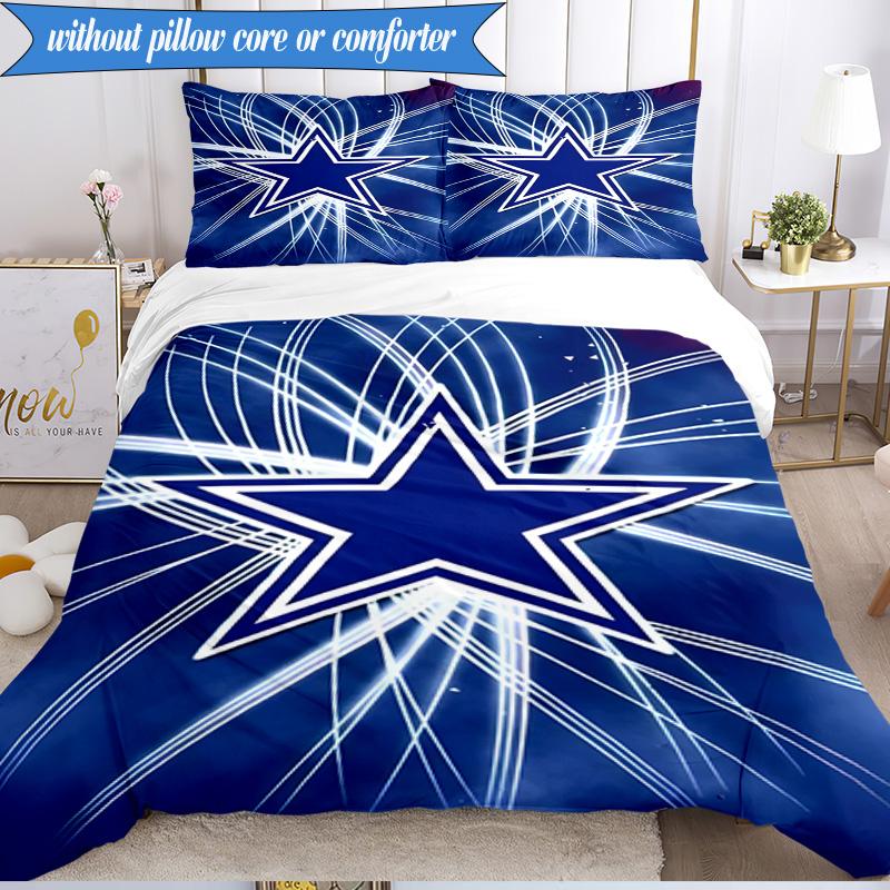 Dallas Cowboys 3pcs Bedding,Including 1pc Duvet Cover And 2pcs Pillowcases Perfect for Christmas,Ideal for Bedroom, Dormitory