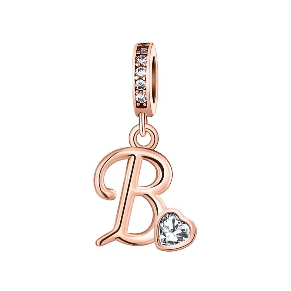 Новый медный с покрытием Rose Gold, Light Gold, двухцветный, с 26 английскими буквами, подвеска-шарм, совместим с браслетами, ожерельями, для самостоятельного изготовления украшений