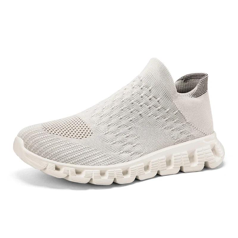 New Men's Spring Casual Sneaker Breathable Ultralight Slip On Shoes Mesh Sock Mouth Jogging Athletic Damping Women Sneakers