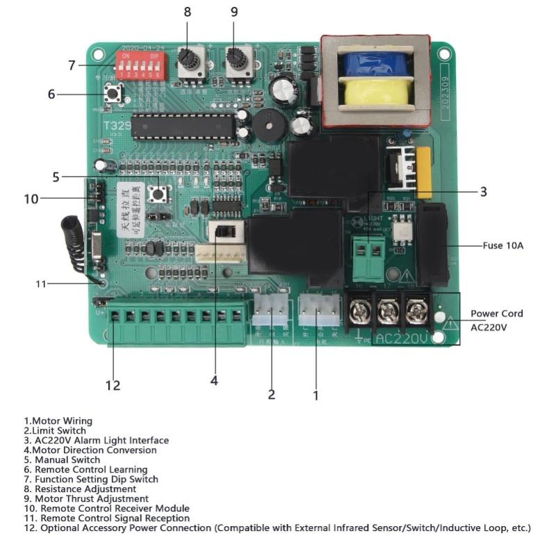 Universal Circuit Control Board For Sliding Gate Opener Main Electronic Control Board For Sliding Gate Motor 220V