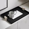 Handmade Woven Leather Storage Tray Rectangle Cake Fruit Dessert Tray  Water Cup