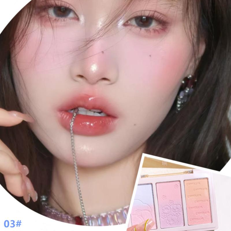 Xixi 3-в-1 Exquisite Girl Magic Camellia Contour Palette Stereo Highlight Sexy Contour Blush
