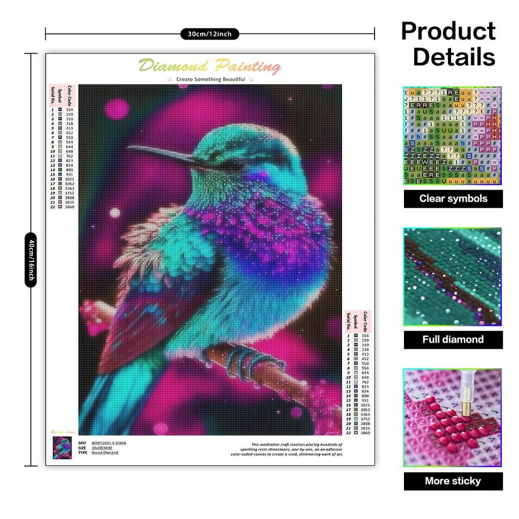 Diy Алмазная картина животное птица полная круглая алмазная вышивка крестиком картина из страз ручной работы настенное искусство домашний декор 30x40 см