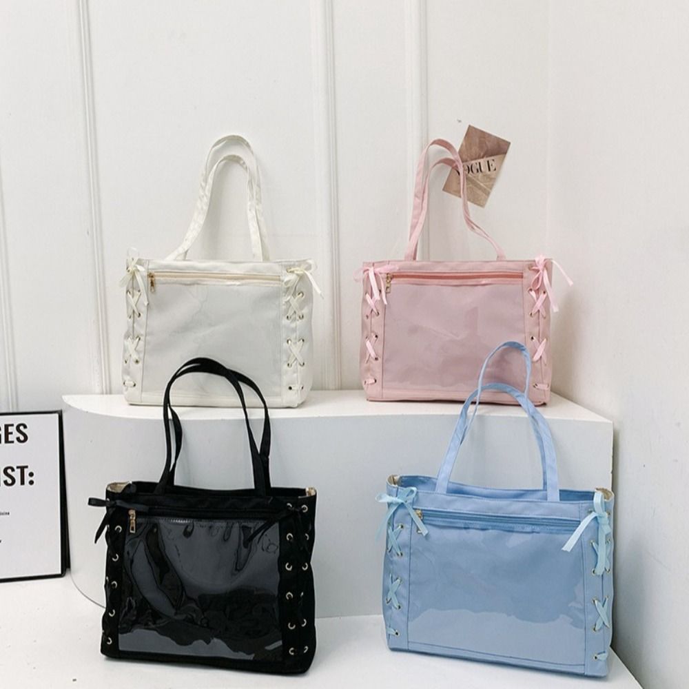Single Badge Itabag Transparent Pocket Lace-up Shoulder Bag Creative Simple Itabag Fans Supplies