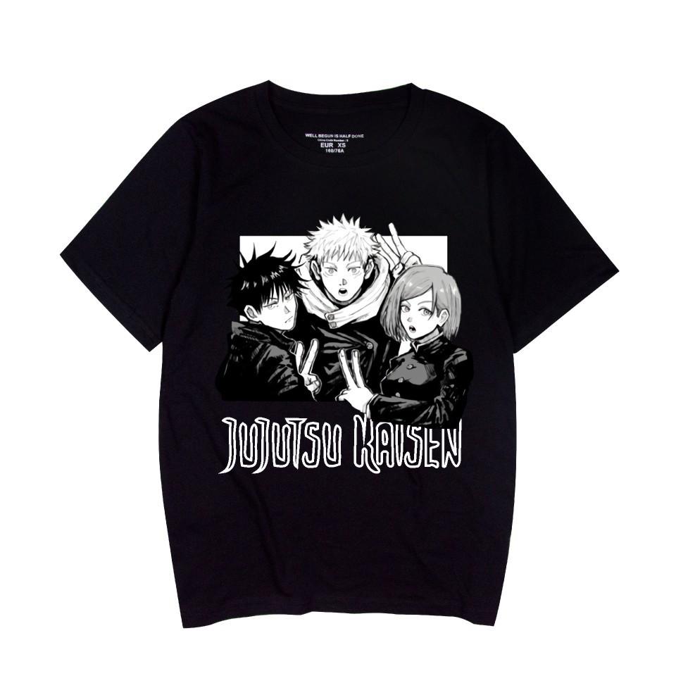 Мужская футболка с принтом Jujutsu Kaisen, унисекс, повседневная, модная, уличный стиль, с коротким рукавом, футболка