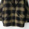 Womens Plaid Wool Blend Short Coat Loose Fit Turn Down Collar Single Breasted Casual Outerwear