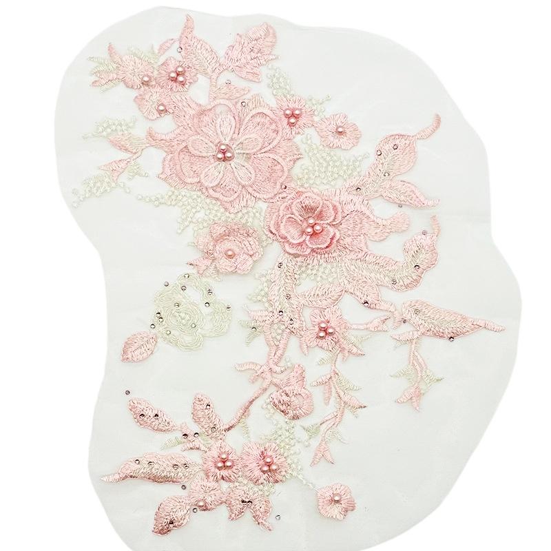 1 шт. кружевная ткань отделка сетчатый воротник для свадебного платья костюмы кружевные цветы нашивка DIY аксессуары 33X26CM