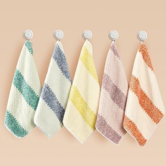 5Pcs/Set Kitchen Towels Super Soft Absorbent Coral Velvet Towels Random Colors Gentle