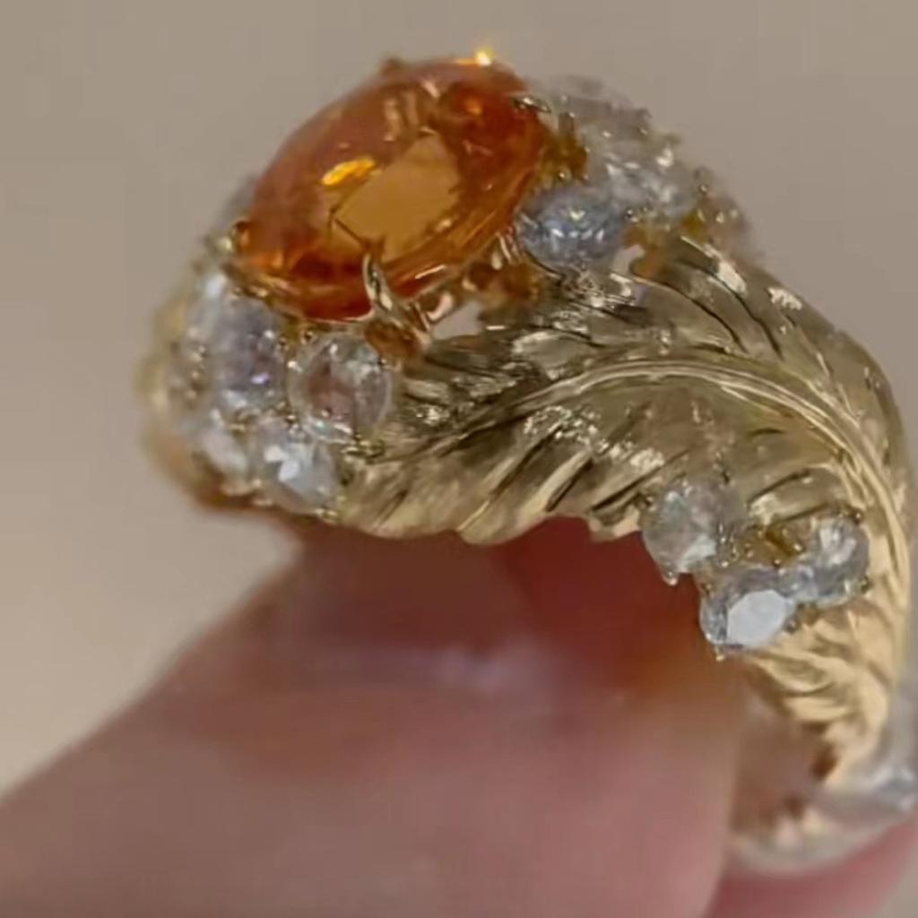 Плетение узора резьба золотые перья рисунок золотое мастерство модный новый стиль кольцо для женщин