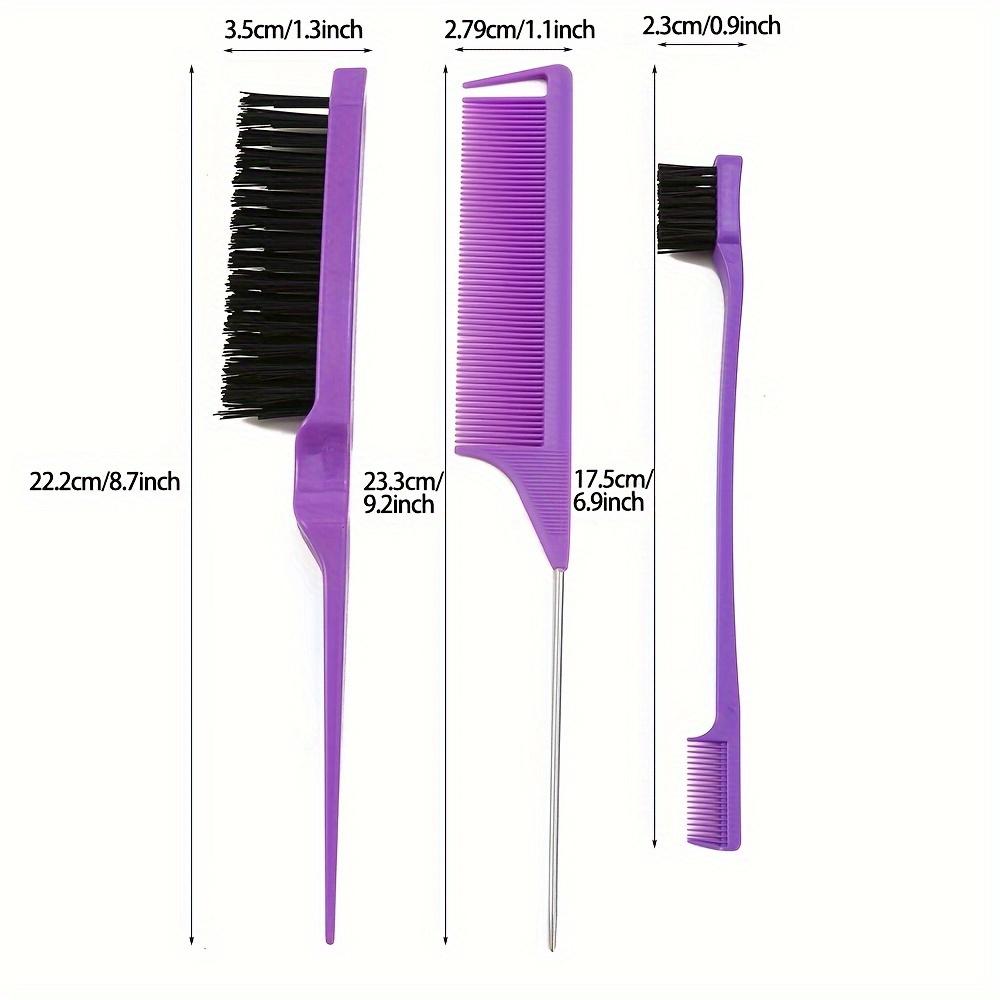 [3 шт. Многоцелевая расческа для укладки волос] Набор из 3 расчесок для укладки волос - Щетки с нейлоновой щетиной, Для нормальных волос, Расчески с мелкими зубьями с ручками из АБС-пластика