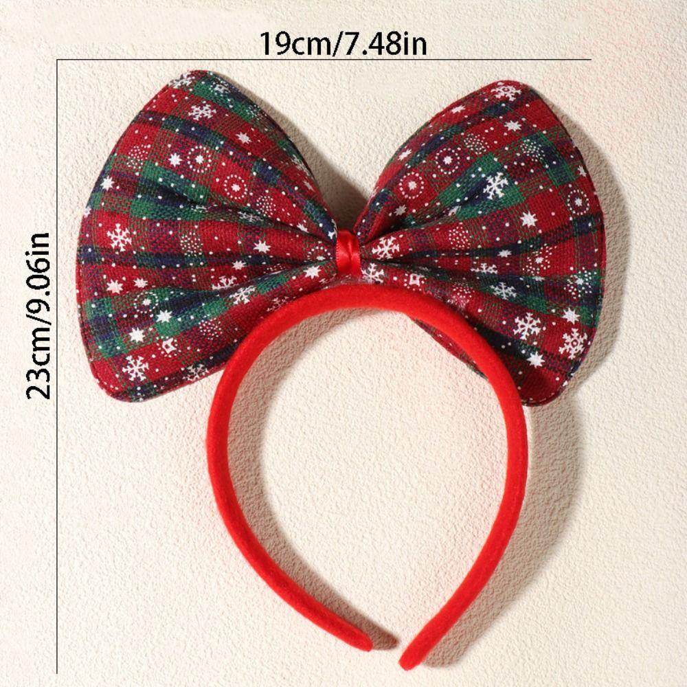Wear-resistant Shiny Bowknot Hair Hoop Cute Snowflake Cosplay Hairband Korean Style Sweet Christmas Headwear Holiday Decor