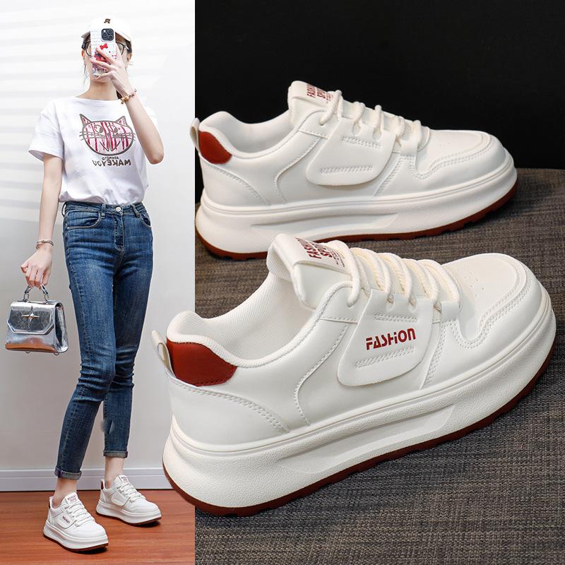 Повседневные женские кроссовки Dad на толстой платформе, кроссовки для бега из искусственной кожи, женские удобные дышащие нескользящие рабочие теннисные кроссовки со шнуровкой