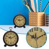 Retro Table Clock Quartz Movement Easy-to-Read Battery Operated Silent Metal Alarm Clock