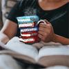Книга Кружка Витраж Книжный Книжный Стопка Кружка Цветные Милые Книжные Предметы для Женщин Мужчин Учителей Писателей Литература