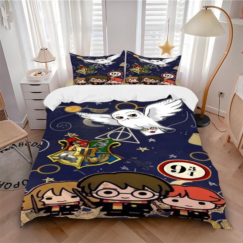 Harry Potter Adventure Print 3Pcs Bedding Setduvet Cover With 2 Bedropillowcase Home Birthday Gift