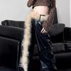 Пушистый меховой пояс Y2k Длинный джинсовый пояс Модный меховой пояс Декор