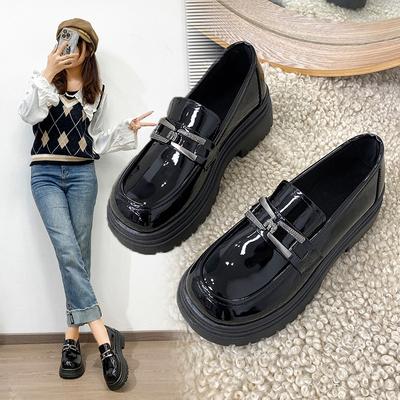 Женские маленькие черные кожаные туфли на толстой подошве, женские дизайнерские туфли на плоской подошве Lefou, женская модная летняя дышащая обувь