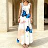 Women's Sleeveless Beach Dress,Lightweight Loose Fit with Big Butterfly Design,Summer Fashion for Casual Outings & Beach Vacations