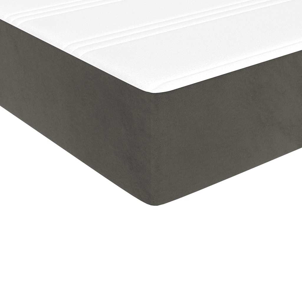 Vidaxl Materac Kieszeniowy, Ciemnoszary, 80X210X20 Cm, Aksamit