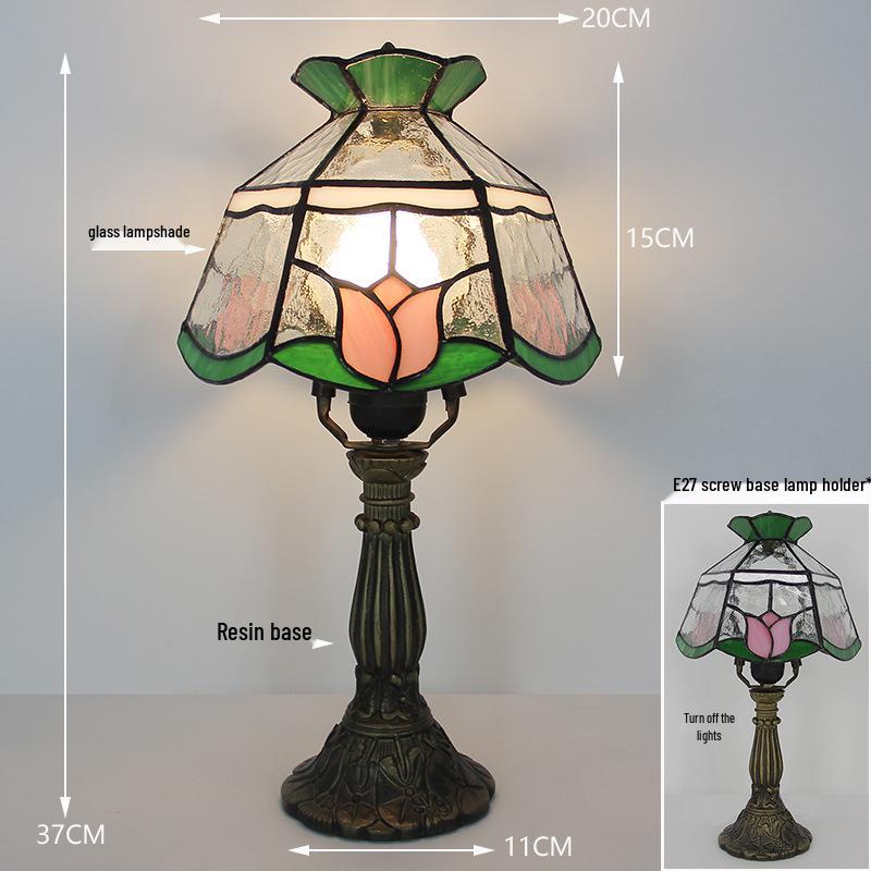 Tiffany Vintage Stained Glass Table Lamp for Bedside or Cafe