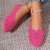 Fashion Comfortable Leather Woman Pointed Toe Flats Summer Lady Hollow Out Loafers Women Shoes 2025 Women Flat Loafers Shoes