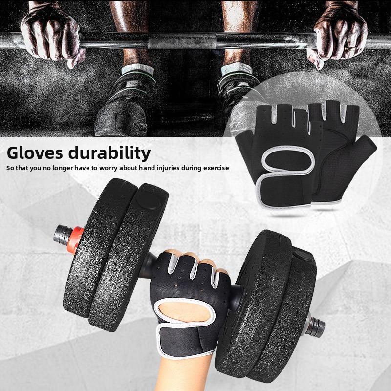 Унисекс Оборудование для гантелей Горизонтальная перекладина Упражнения Защита запястья Спортзал Половина пальца Спортивные Нескользящие перчатки