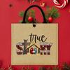Рождественская сумка-тоут из джута с изображением Рождества для покупок, путешествий и активного отдыха