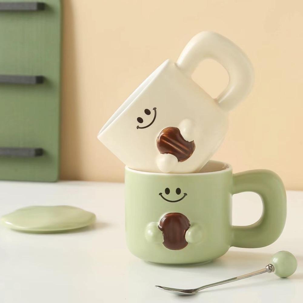 Милая чашка, керамическая кружка с эффектом выражения, пара чашек, подарочный сувенир, офисная кофейная чашка, рельефная чашка для воды