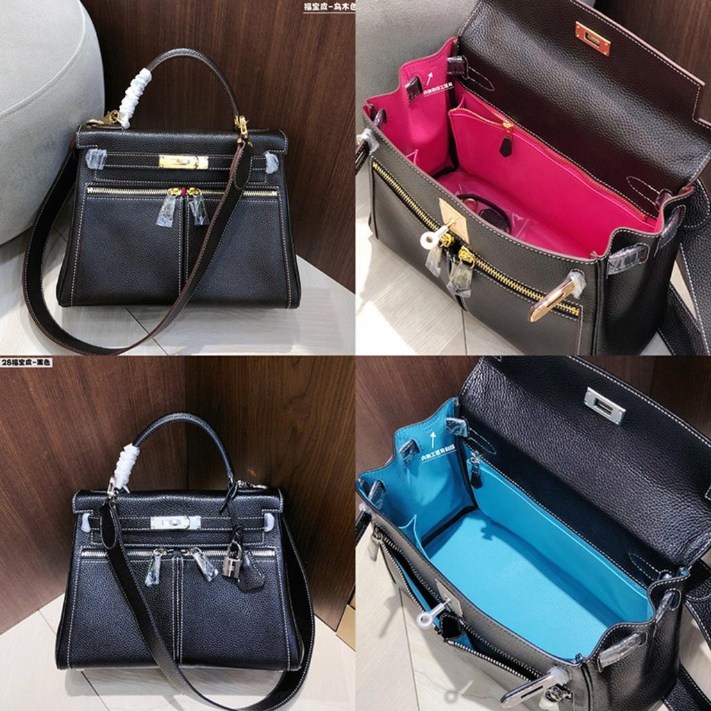 Fubao кожаная лакированная сумка Келли с двойной молнией 28 ручная сумка премиальная кожаная ручная сумка на плечо