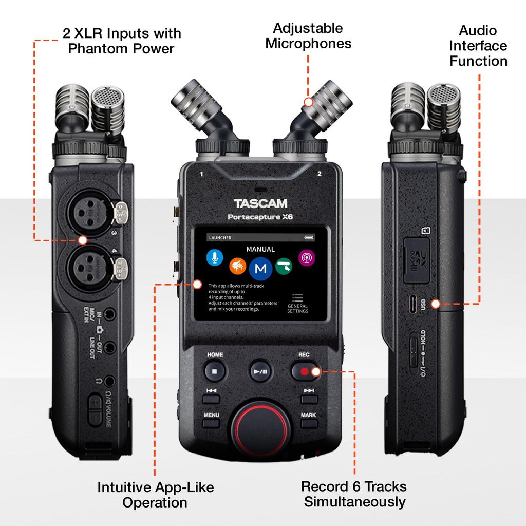 TASCAM Portacapture X6 Portable Audio Recorder 32-bit Float