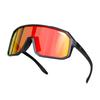 Polarized Sunglasses for Cycling and Sports Prescription Compatible Inner UV Large Black Frame X Red Lens [Gorix] [Polarized Lenses, Frame,