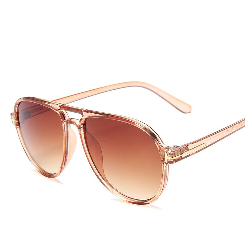 Fashion Double Beam Large Frame Toad Mirror Retro Round Frame T-shaped Sunglasses for Outdoor Outings Sun Glasses