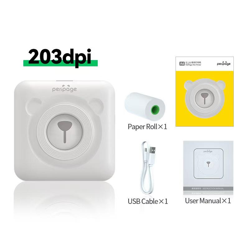 Peripage A6 Ai Li Xiong Мяу Мяу Мобильный Bluetooth Термальный Мини Фотопринтер.