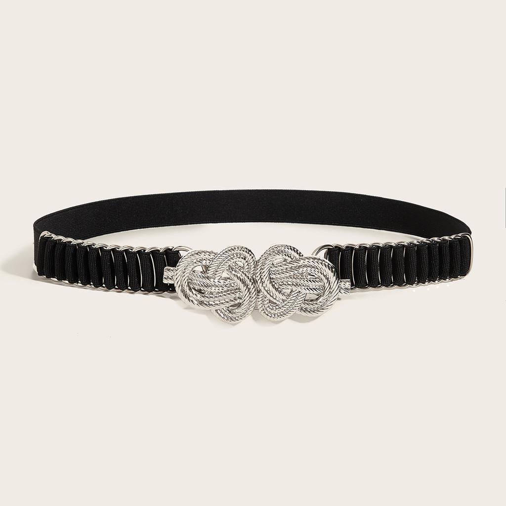 Metallic Waist Ladies Belt With Snap Button Closure For Dresses And Casual Wear