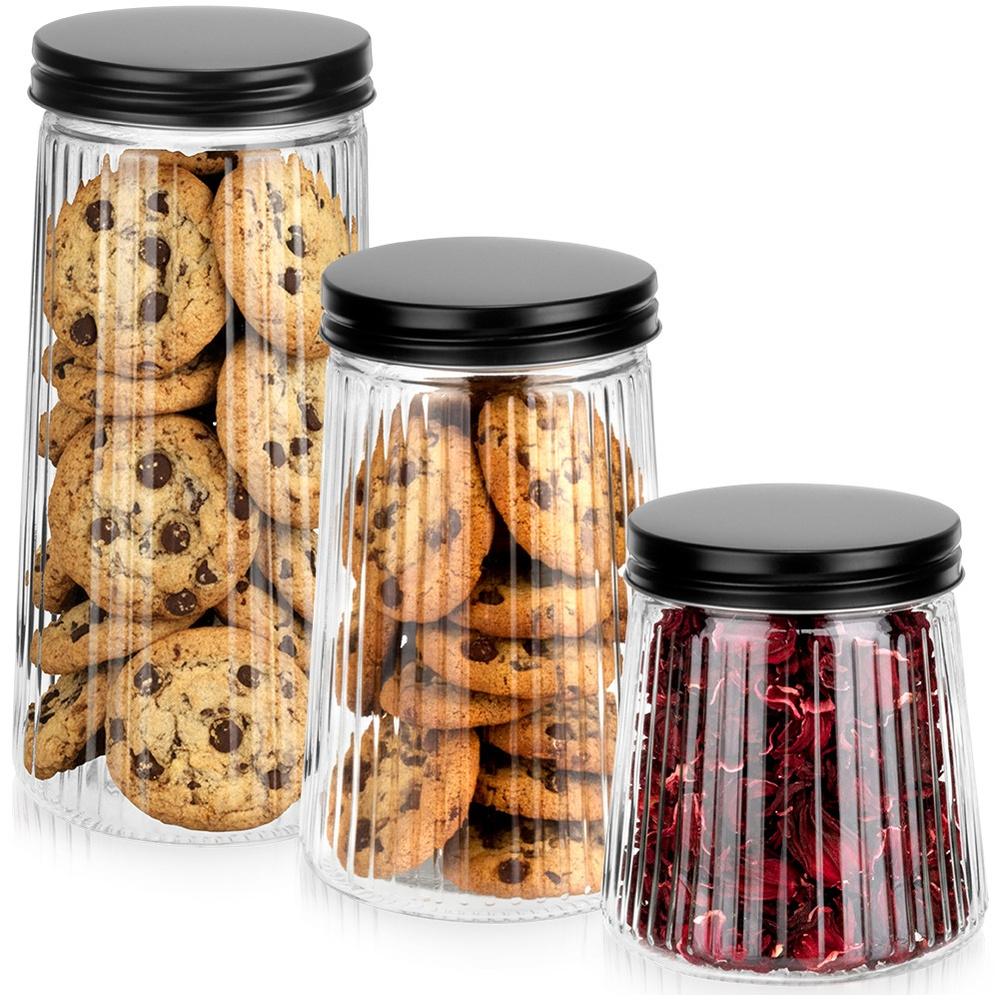 Glass Containers For Loose Products With Lid 1.4 L / 1 L / 700 Ml 3 Pcs.