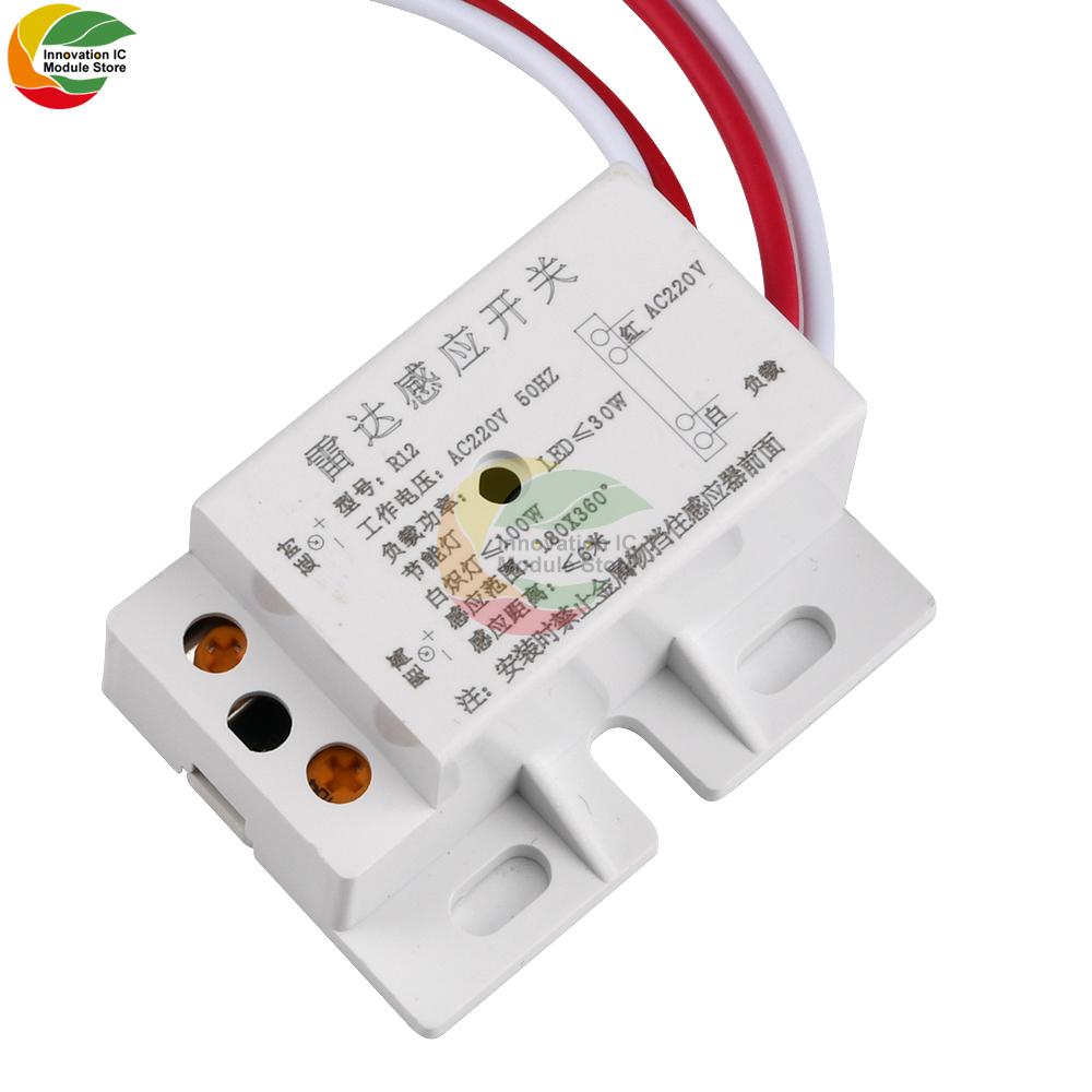 Переключатель-датчик движения PIR AC 220V, Микроволновый радарный датчик, Выключатель света, Автоматический ИК-инфракрасный датчик обнаружения движения человека, Вкл/Выкл, Переключатель для прохода