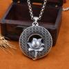 Classic Lotus Lucky Buckle Pendant For Women Jewelry Trendy 925 Silver Sweater Chain Long Necklace Retro Ethnic Men Necklace
