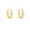 Light luxury high-end wheat zircon earrings niche design French ear buckle temperament light luxury versatile exquisite earrings