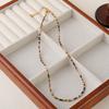 European and American retro tiger's eye stone black spinel handmade beaded collarbone chain niche high-end fashion versatile necklace