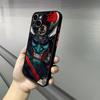 Япония Лицо Призрака Самурай Чехол для Телефона Для Iphone 17 16 15 14 13 12 Pro Max Xr Air Plus Ощущение Кожи Черный Жесткий Пластиковый Чехол