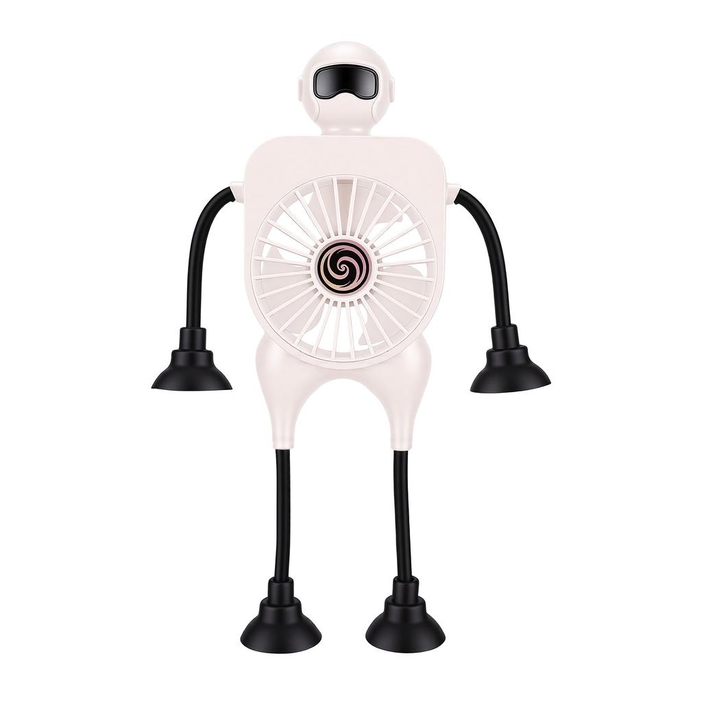 Настольный вентилятор в форме робота с присоской, 100 скоростей, цифровой дисплей, перезаряжаемый через USB, мини-вентилятор для прикроватной тумбочки