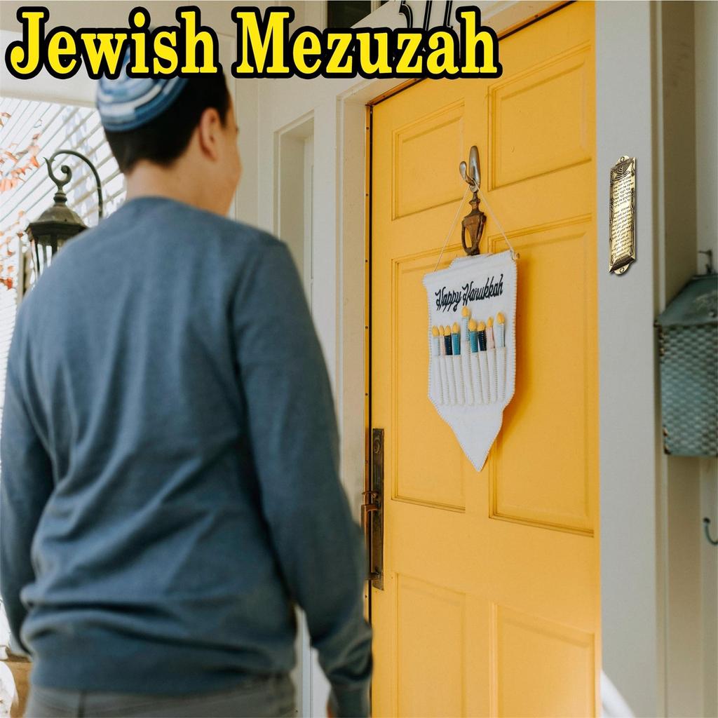 Мезуза для двери, металлическая мезуза со свитком для двери, еврейская мезуза для двери с благословением на дом на английском/еврейском языке для еврейского подарка на новоселье