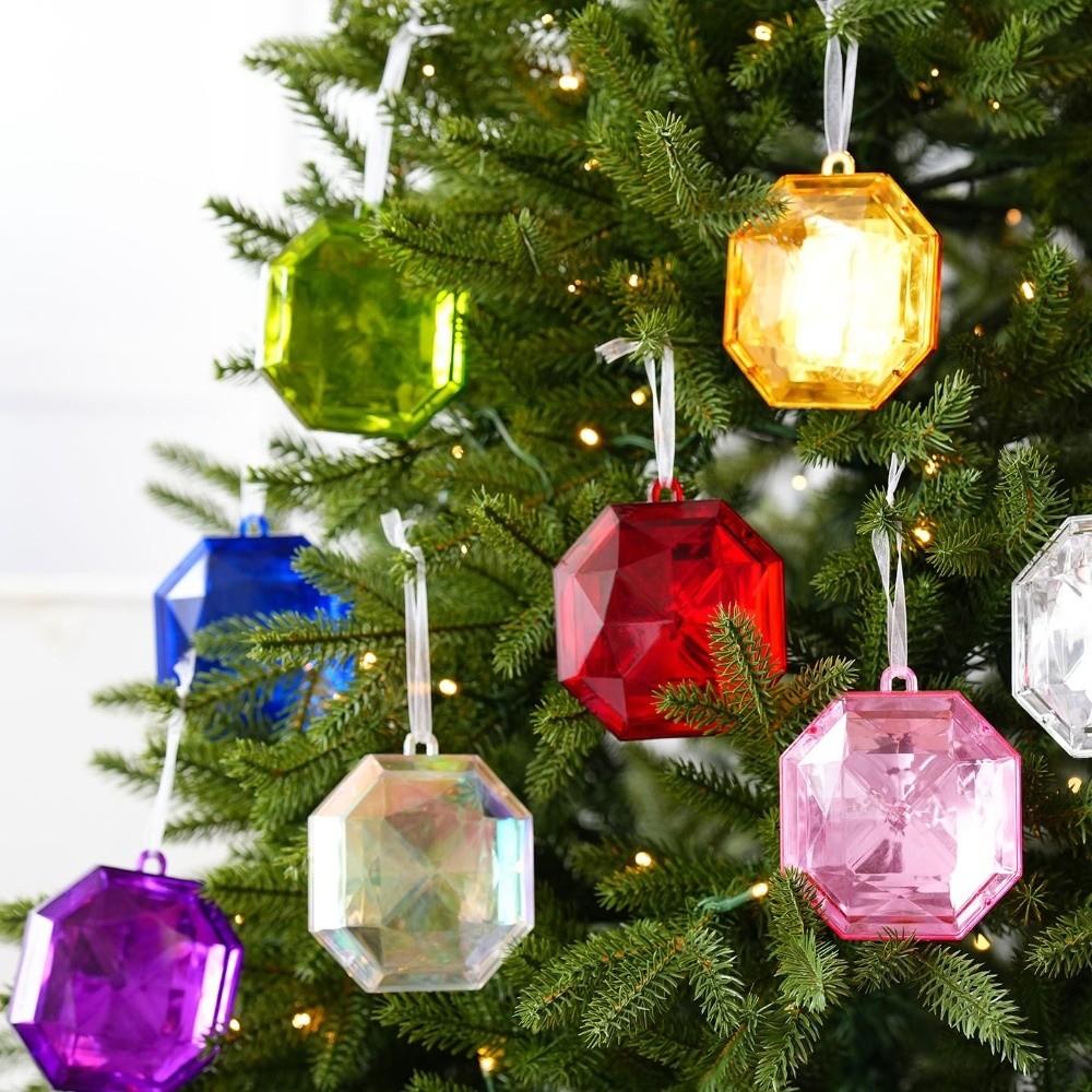 Glittering Gem Accents Christmas Tree Ornaments Hanging Ornaments Holiday Decorations