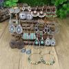 Boho Women Earrings Set Multi Pieces Set Vintage Style Geometric Shape Beads Flowing Tassel Design Party Decor