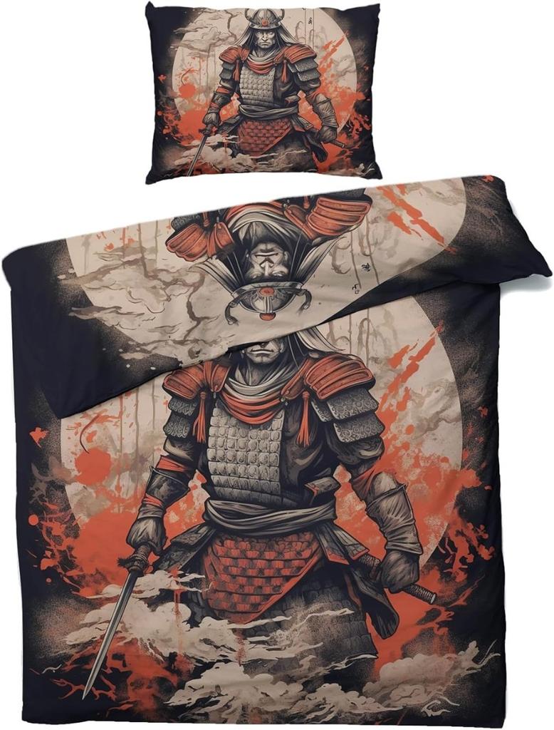 Постельное белье Самурай, Наборы постельного белья из микрофибры, Детское постельное белье на молнии, Декор комнаты, Пододеяльник для подростков и взрослых, 3 предмета