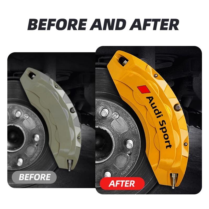 6PCS Car Sticker Brake Caliper Decal Accessories For q2 S line A3 A4 B8 8P 8V B6 A5 A6 C7 Q5 B9 B7 A4 A5 RS6 RS3 RS4 RS5 RS7 S