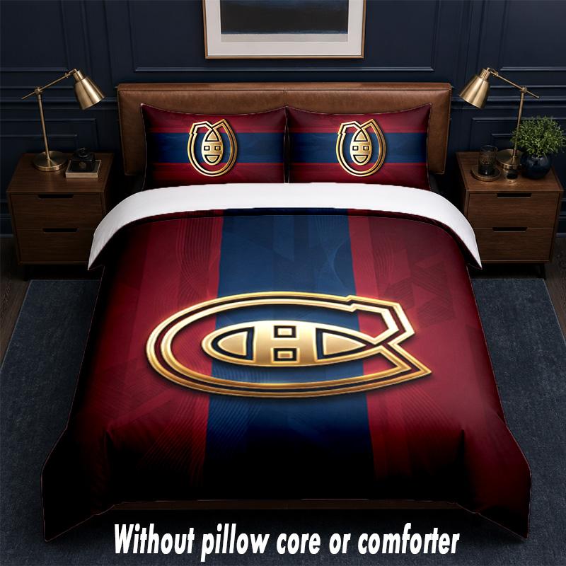 Montreal Canadiens Design Bed Bedding Set 1 Duvet Cover + 2 Pillowcases Soft Breathable Household Bed Linens