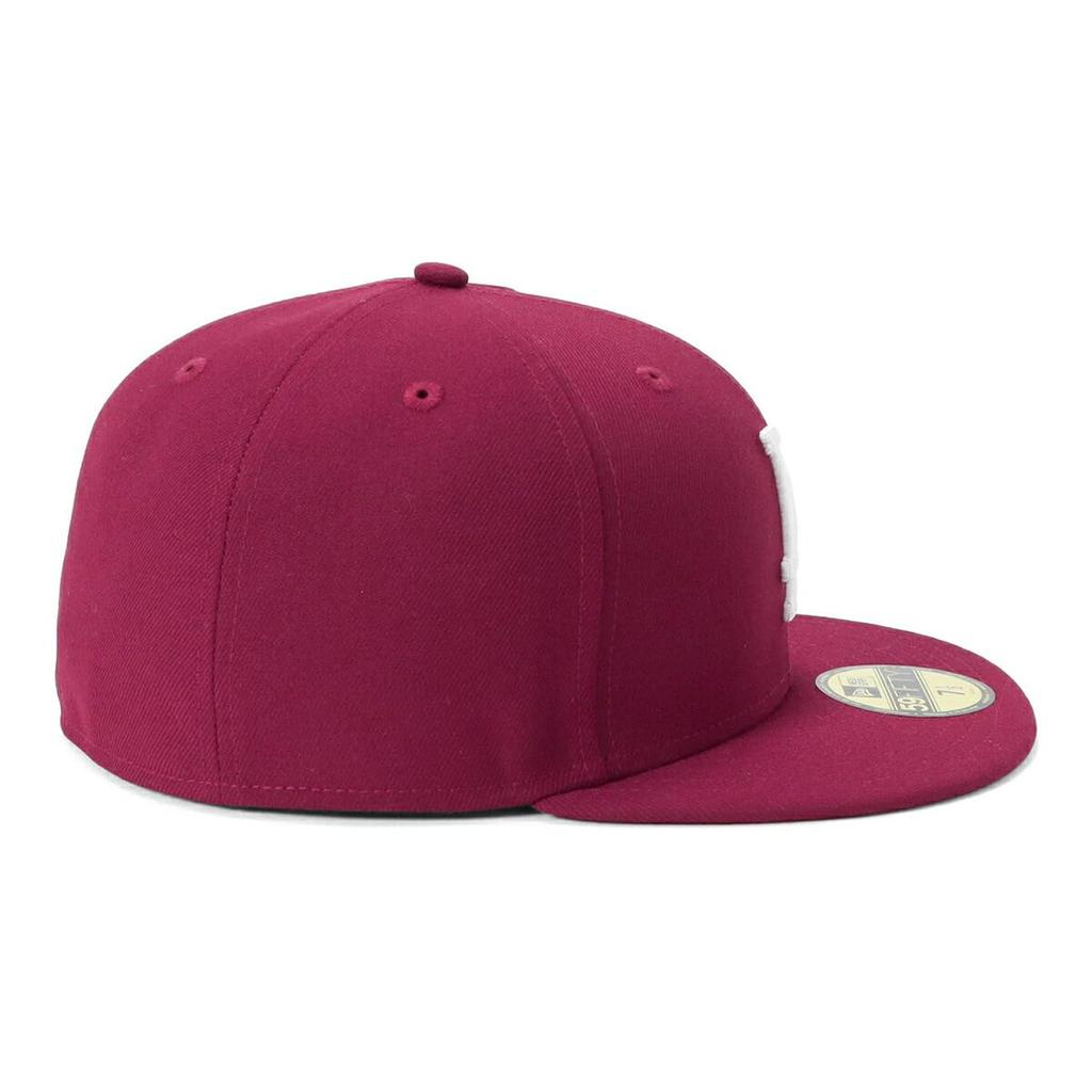 NEW ERA 59FIFTY Los Angeles Dodgers LA Cardinal Flat Visor Baseball Cap MLB Fitted Hat 7 5/8 Unisex Streetwear